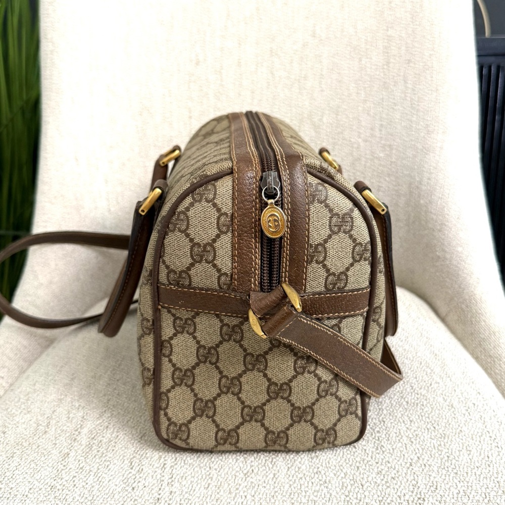 Gucci Brown GG Canvas Satchel with Green and Red Web Stripes - Picture 7 of 16